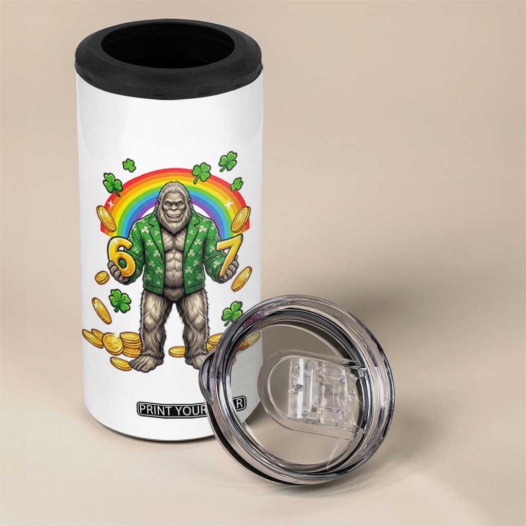 Bigfoot Six Seven Meme 4 in 1 Can Cooler Tumbler Funny St Patricks Day Gift TS12 Print Your Wear
