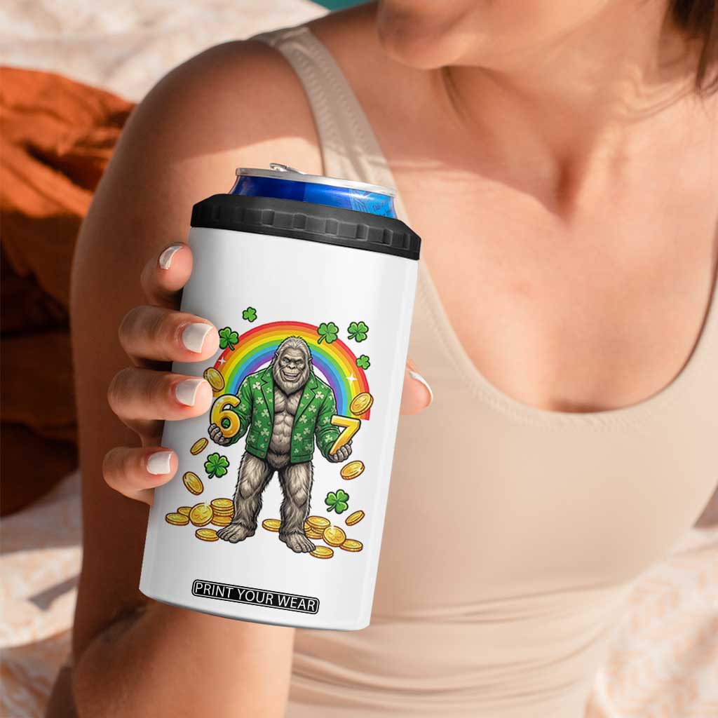 Bigfoot Six Seven Meme 4 in 1 Can Cooler Tumbler Funny St Patricks Day Gift TS12 Print Your Wear