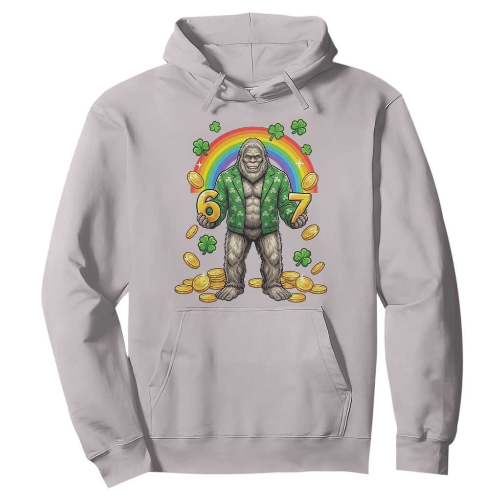 Bigfoot Six Seven Meme Hoodie Funny St Patricks Day Gift TS12 Ice Gray Print Your Wear