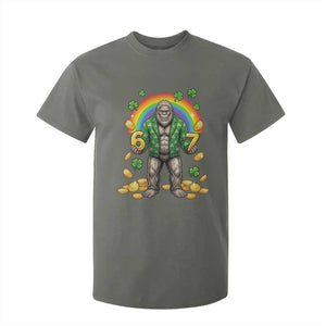 Bigfoot Six Seven Meme T Shirt For Kid Funny St Patricks Day Gift TS12 Military Green Print Your Wear
