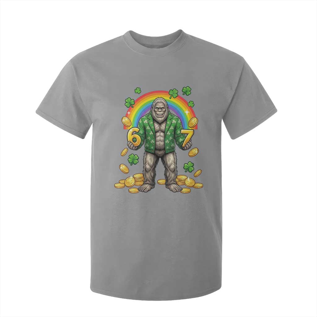 Bigfoot Six Seven Meme T Shirt For Kid Funny St Patricks Day Gift TS12 Sport Gray Print Your Wear