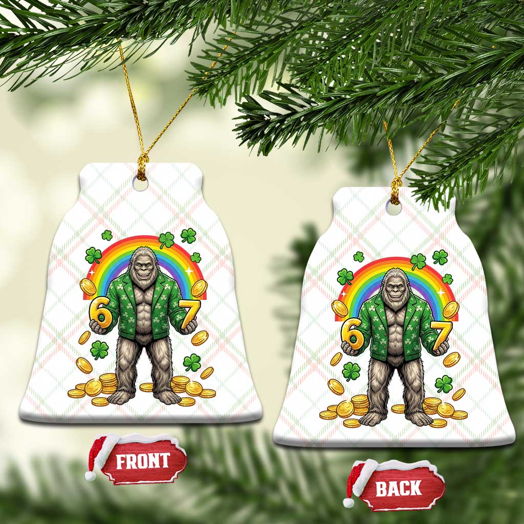 Bigfoot Six Seven Meme Ceramic Ornament Funny St Patricks Day Gift TS12 Print Your Wear