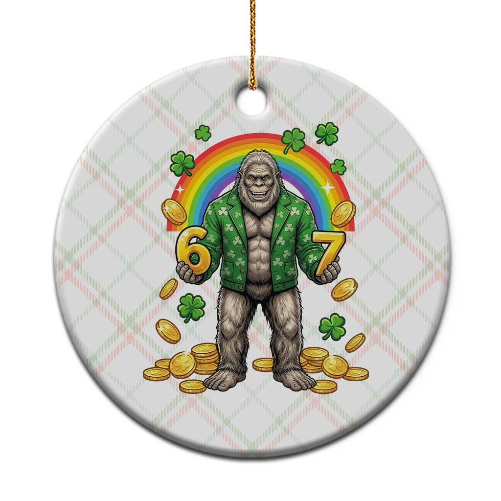 Bigfoot Six Seven Meme Ceramic Ornament Funny St Patricks Day Gift TS12 1pc Christmas Plaid Print Your Wear