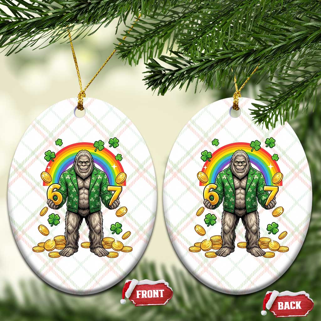 Bigfoot Six Seven Meme Ceramic Ornament Funny St Patricks Day Gift TS12 Print Your Wear