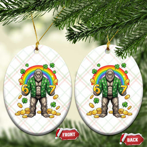 Bigfoot Six Seven Meme Ceramic Ornament Funny St Patricks Day Gift TS12 Print Your Wear