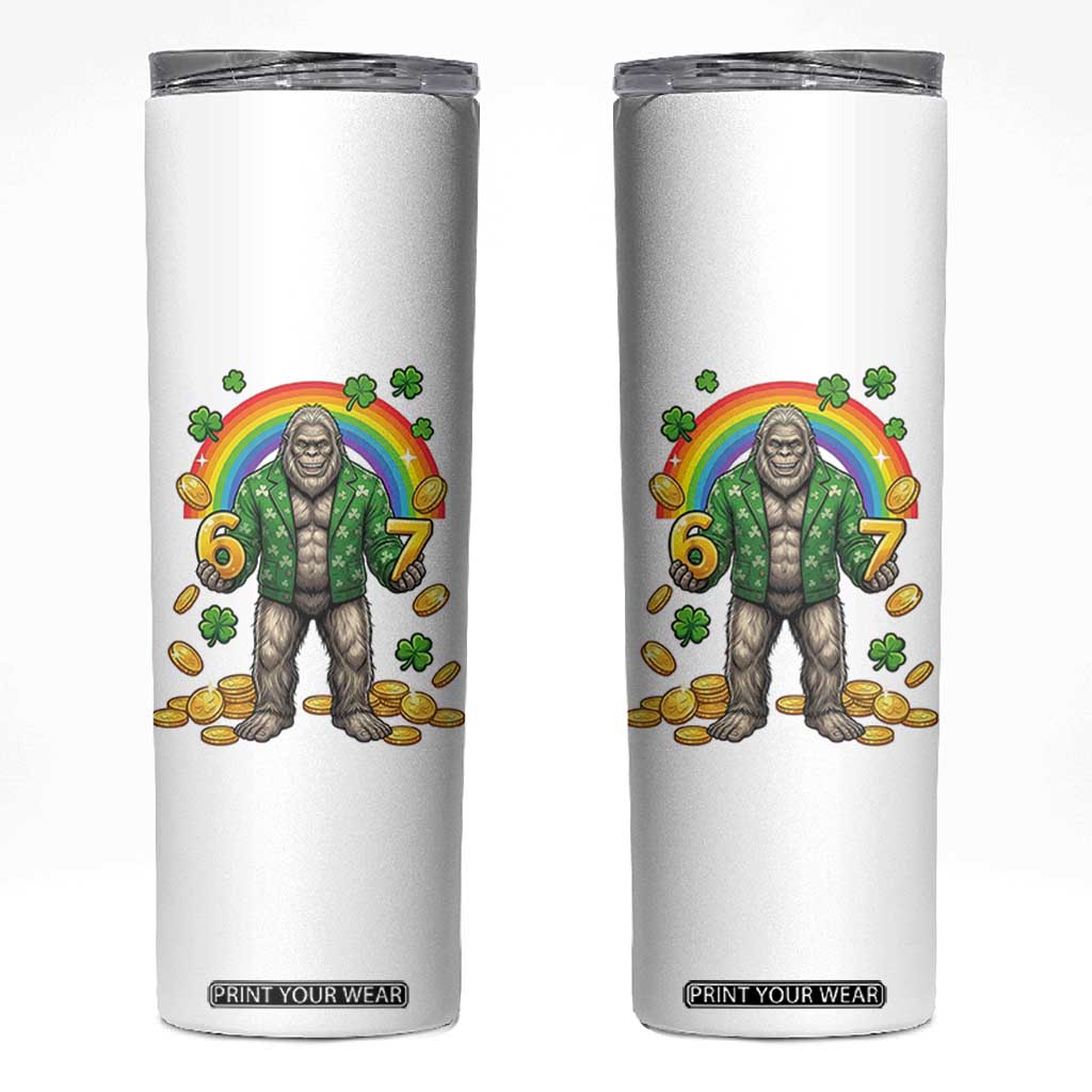Bigfoot Six Seven Meme Skinny Tumbler Funny St Patricks Day Gift TS12 White Print Your Wear