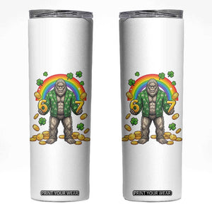 Bigfoot Six Seven Meme Skinny Tumbler Funny St Patricks Day Gift TS12 White Print Your Wear