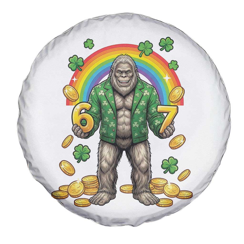 Bigfoot Six Seven Meme Spare Tire Cover Funny St Patricks Day Gift TS12 Print Your Wear