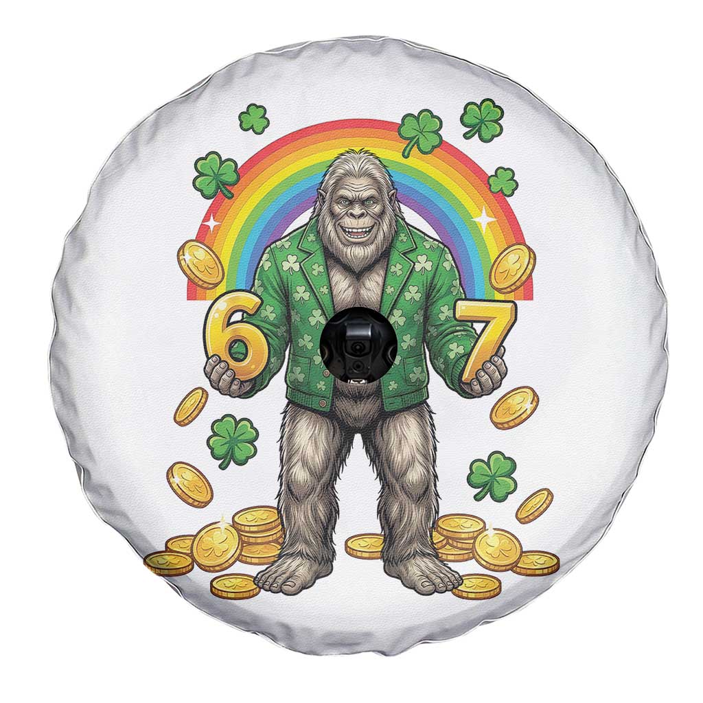 Bigfoot Six Seven Meme Spare Tire Cover Funny St Patricks Day Gift TS12 Print Your Wear