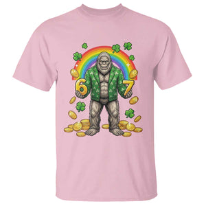 Bigfoot Six Seven Meme T Shirt Funny St Patricks Day Gift TS12 Light Pink Print Your Wear