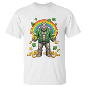 Bigfoot Six Seven Meme T Shirt Funny St Patricks Day Gift TS12 White Print Your Wear