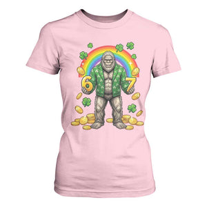 Bigfoot Six Seven Meme T Shirt For Women Funny St Patricks Day Gift TS12 Light Pink Print Your Wear