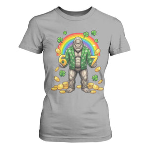 Bigfoot Six Seven Meme T Shirt For Women Funny St Patricks Day Gift TS12 Sport Gray Print Your Wear