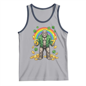 Bigfoot Six Seven Meme Tank Top Funny St Patricks Day Gift TS12 Athletic Heather Navy Print Your Wear