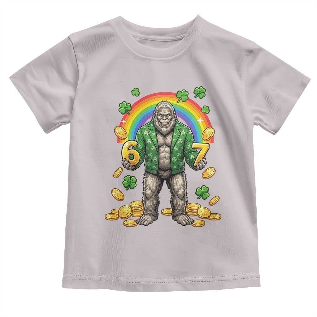 Bigfoot Six Seven Meme Toddler T Shirt Funny St Patricks Day Gift TS12 Ice Gray Print Your Wear