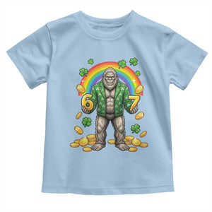 Bigfoot Six Seven Meme Toddler T Shirt Funny St Patricks Day Gift TS12 Light Blue Print Your Wear