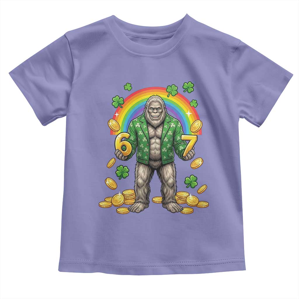 Bigfoot Six Seven Meme Toddler T Shirt Funny St Patricks Day Gift TS12 Violet Print Your Wear