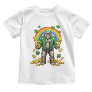 Bigfoot Six Seven Meme Toddler T Shirt Funny St Patricks Day Gift TS12 White Print Your Wear