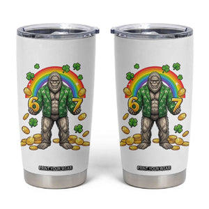 Bigfoot Six Seven Meme Tumbler Cup Funny St Patricks Day Gift TS12 White Print Your Wear