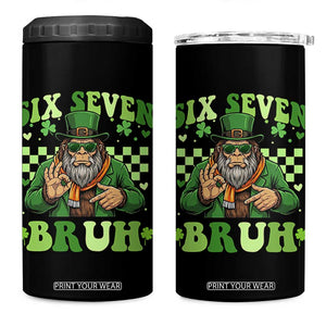 Bigfoot Six Seven Bruh 4 in 1 Can Cooler Tumbler Gen Z Irish Gift TS12 One Size: 16 oz Black Print Your Wear