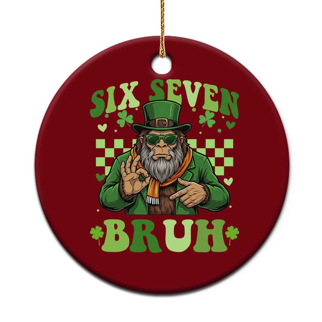 Bigfoot Six Seven Bruh Ceramic Ornament Gen Z Irish Gift TS12 1pc Red Print Your Wear
