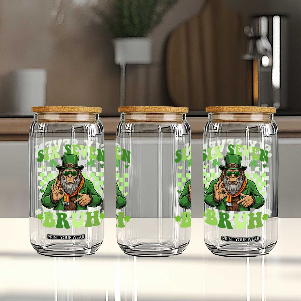 Bigfoot Six Seven Bruh Glass Can Gen Z Irish Gift TS12 Print Your Wear