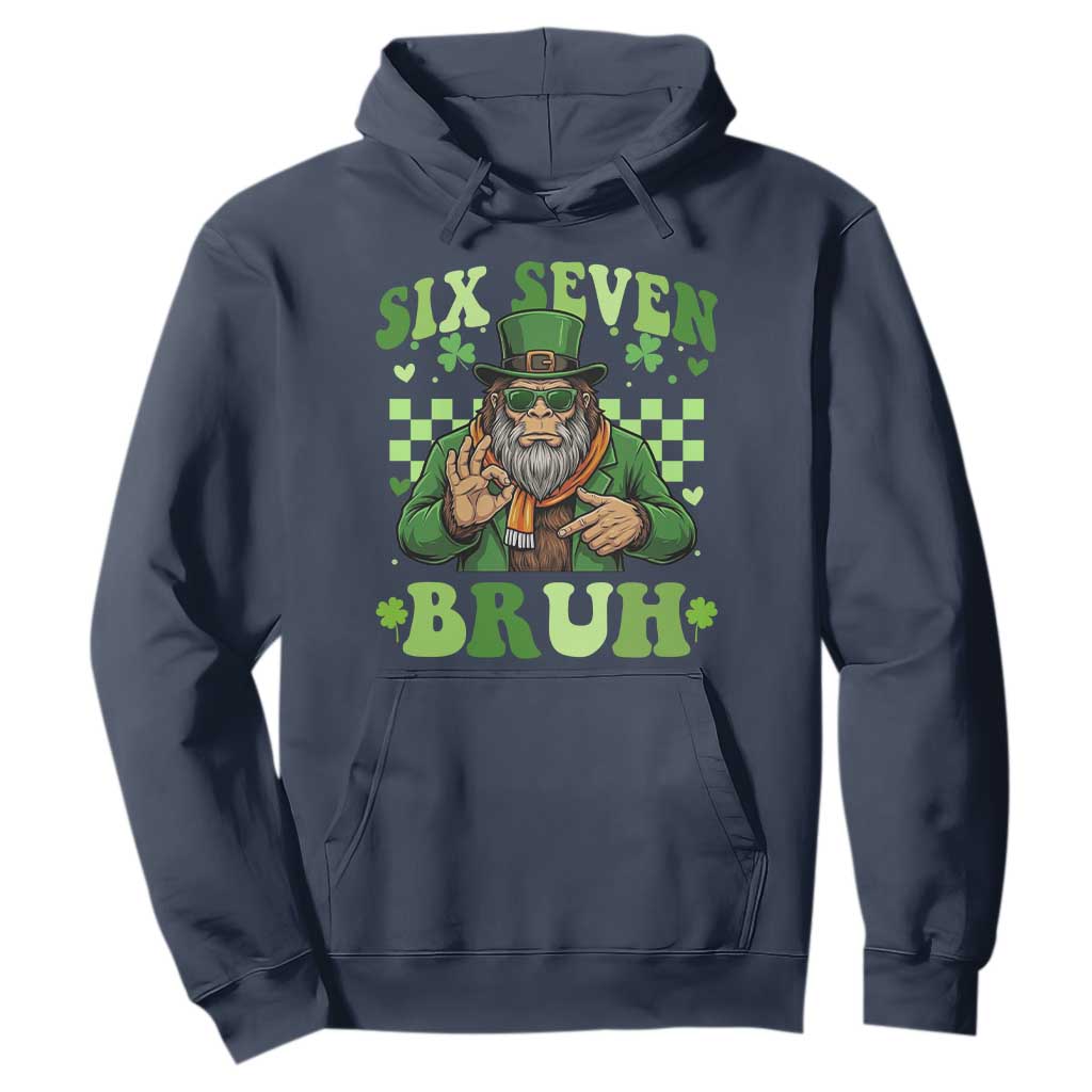 Bigfoot Six Seven Bruh Hoodie Gen Z Irish Gift TS12 Navy Print Your Wear