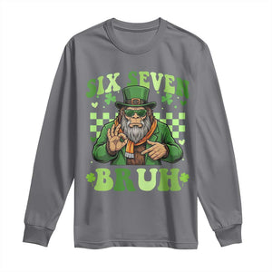 Bigfoot Six Seven Bruh Long Sleeve Shirt Gen Z Irish Gift TS12 Charcoal Print Your Wear