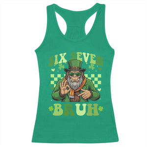 Bigfoot Six Seven Bruh Racerback Tank Top Gen Z Irish Gift TS12 Irish Green Print Your Wear