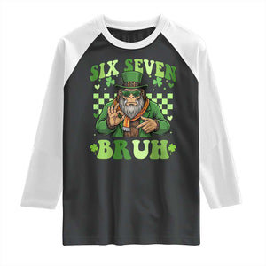 Bigfoot Six Seven Bruh Raglan Shirt Gen Z Irish Gift TS12 Black White Print Your Wear