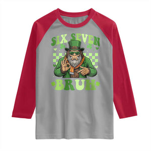 Bigfoot Six Seven Bruh Raglan Shirt Gen Z Irish Gift TS12 Sport Gray Red Print Your Wear