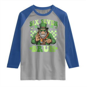 Bigfoot Six Seven Bruh Raglan Shirt Gen Z Irish Gift TS12 Sport Gray Royal Print Your Wear