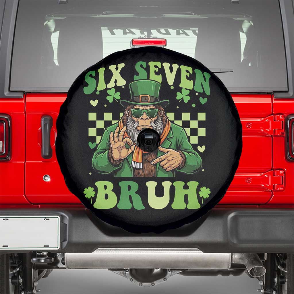 Bigfoot Six Seven Bruh Spare Tire Cover Gen Z Irish Gift TS12 Black Print Your Wear