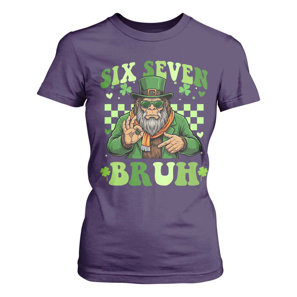 Bigfoot Six Seven Bruh T Shirt For Women Gen Z Irish Gift TS12 Purple Print Your Wear