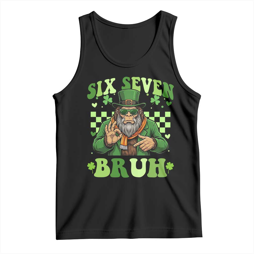 Bigfoot Six Seven Bruh Tank Top Gen Z Irish Gift TS12 Black Print Your Wear