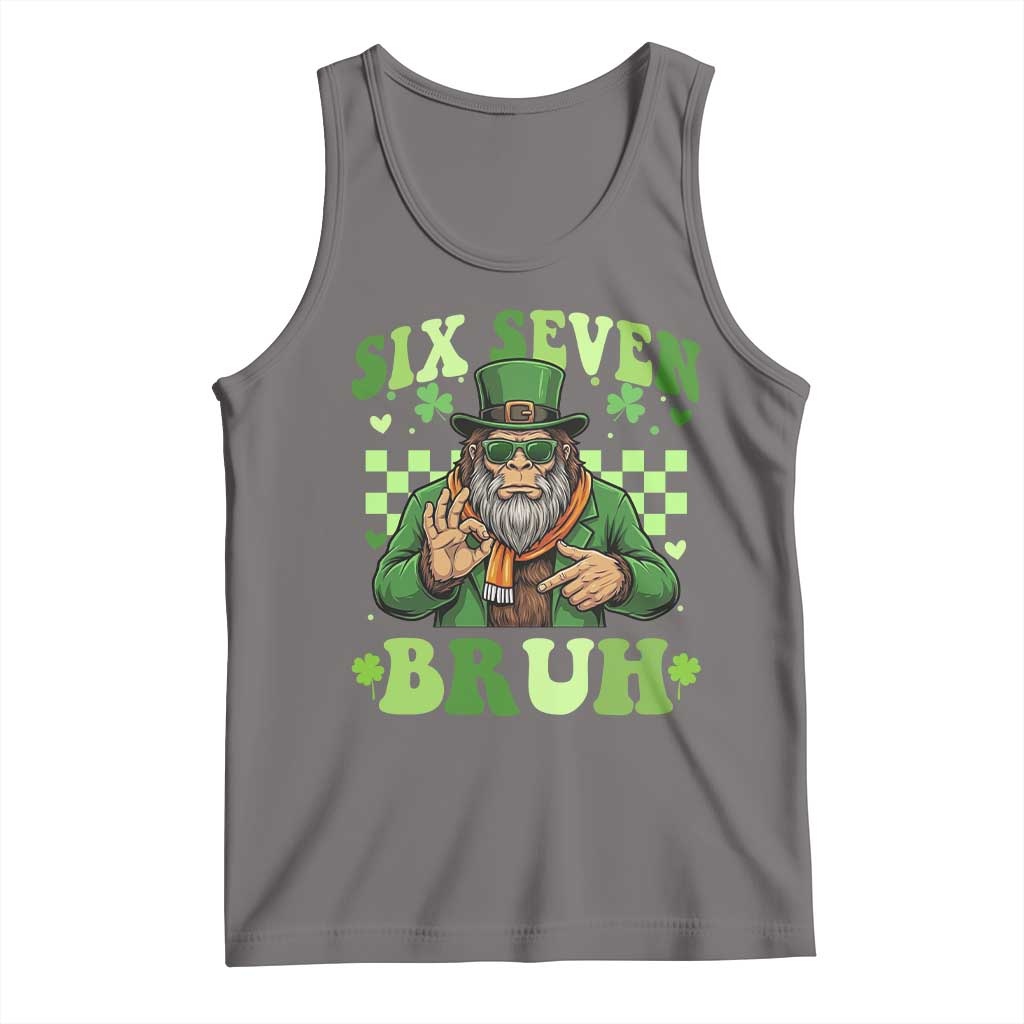 Bigfoot Six Seven Bruh Tank Top Gen Z Irish Gift TS12 Deep Heather Print Your Wear