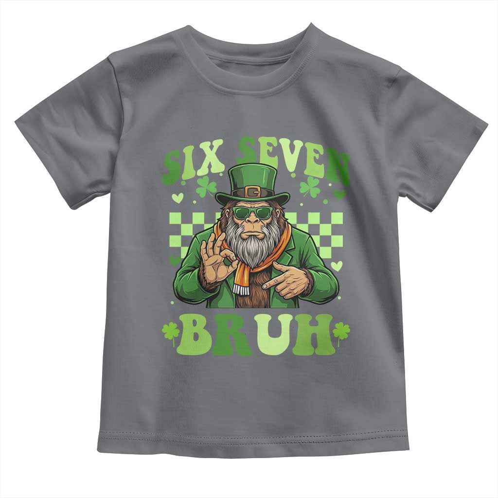 Bigfoot Six Seven Bruh Toddler T Shirt Gen Z Irish Gift TS12 Charcoal Print Your Wear