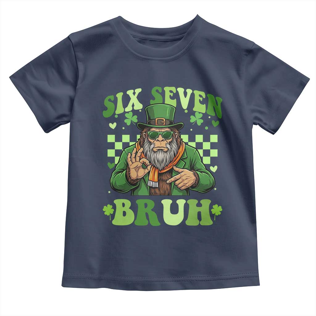 Bigfoot Six Seven Bruh Toddler T Shirt Gen Z Irish Gift TS12 Navy Print Your Wear