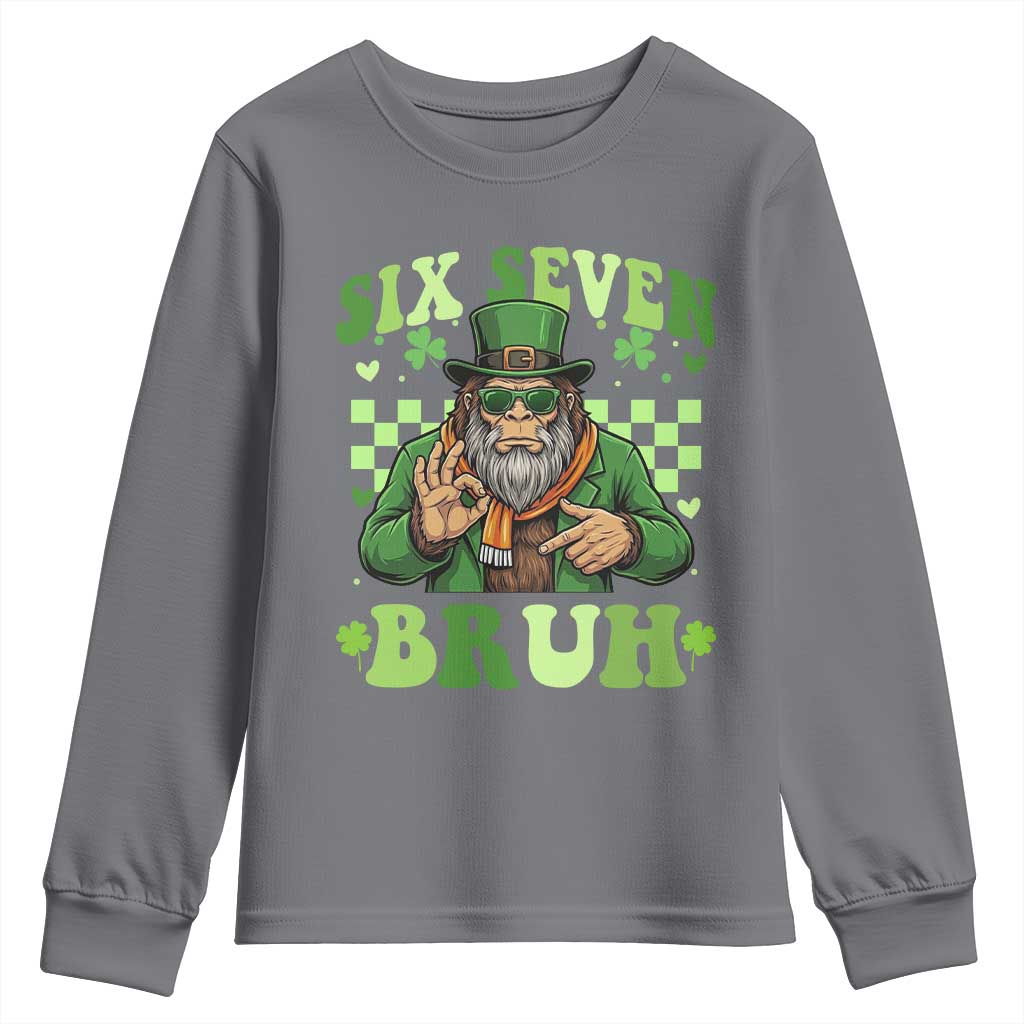 Bigfoot Six Seven Bruh Youth Sweatshirt Gen Z Irish Gift TS12 Charcoal Print Your Wear