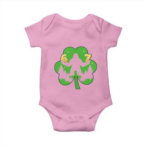 St Patricks Day Bigfoot Shamrock Baby Onesie Six Seven Meme TS12 Light Pink Print Your Wear