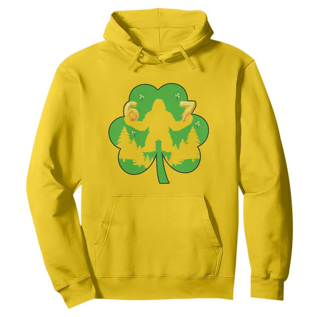 St Patricks Day Bigfoot Shamrock Hoodie Six Seven Meme TS12 Daisy Print Your Wear