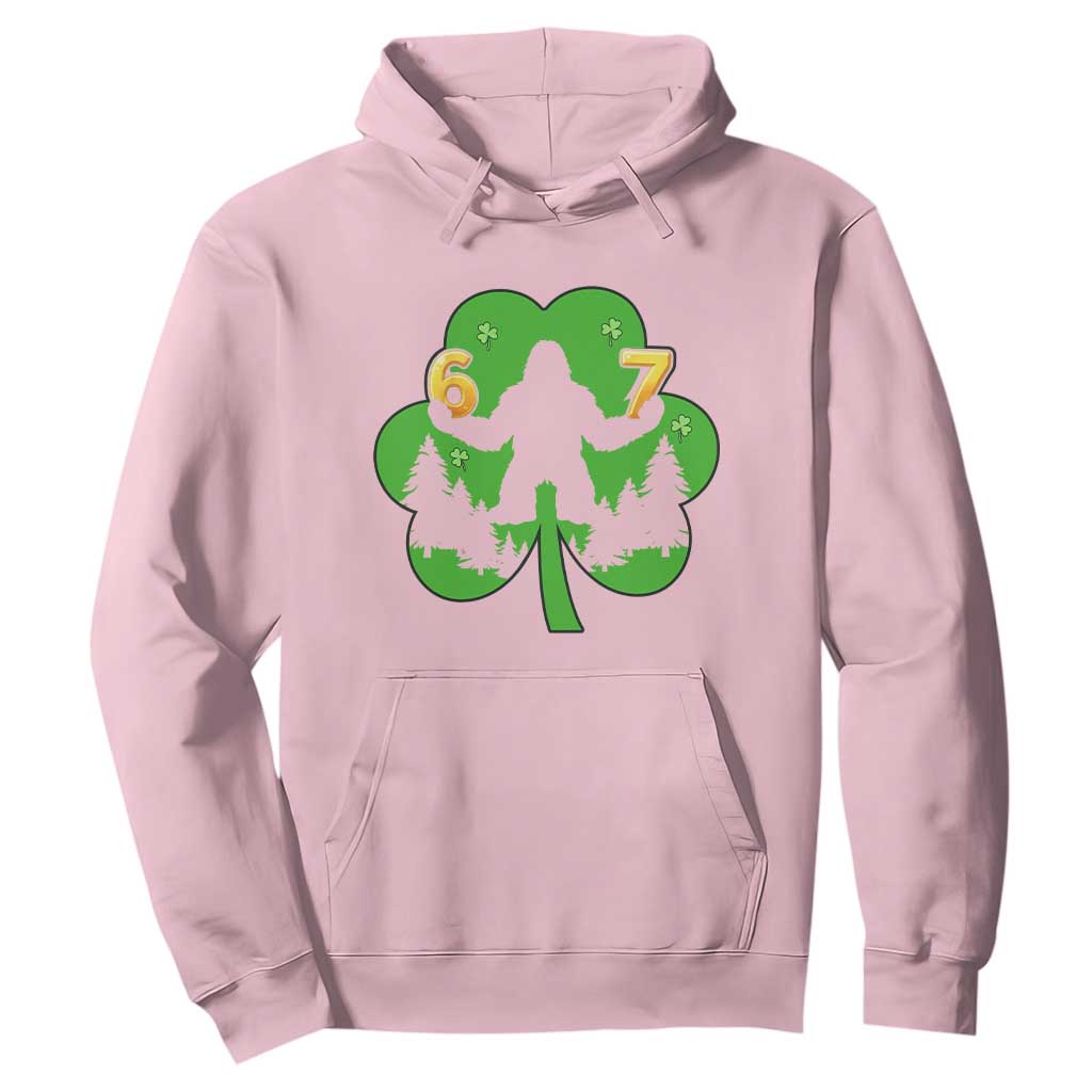 St Patricks Day Bigfoot Shamrock Hoodie Six Seven Meme TS12 Light Pink Print Your Wear