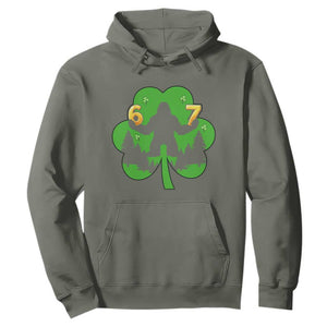 St Patricks Day Bigfoot Shamrock Hoodie Six Seven Meme TS12 Military Green Print Your Wear