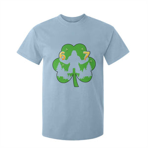 St Patricks Day Bigfoot Shamrock T Shirt For Kid Six Seven Meme TS12 Light Blue Print Your Wear
