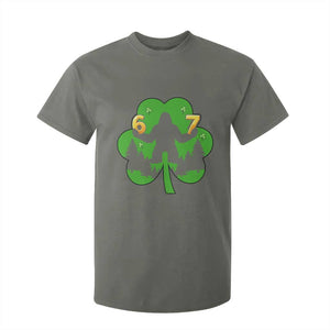 St Patricks Day Bigfoot Shamrock T Shirt For Kid Six Seven Meme TS12 Military Green Print Your Wear
