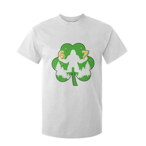 St Patricks Day Bigfoot Shamrock T Shirt For Kid Six Seven Meme TS12 White Print Your Wear