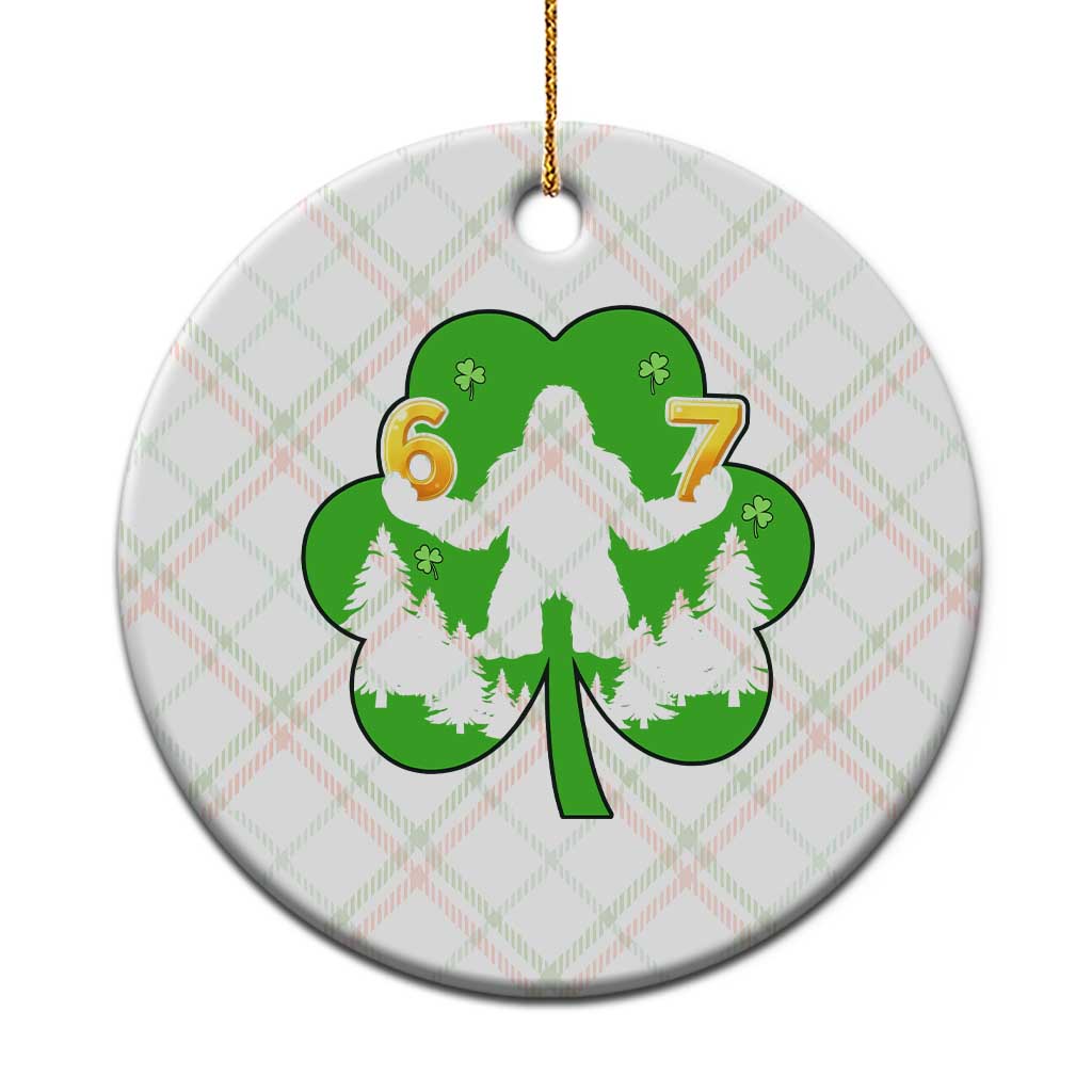 St Patricks Day Bigfoot Shamrock Ceramic Ornament Six Seven Meme TS12 1pc Christmas Plaid Print Your Wear