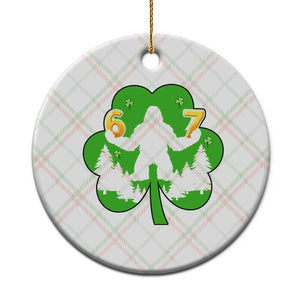 St Patricks Day Bigfoot Shamrock Ceramic Ornament Six Seven Meme TS12 1pc Christmas Plaid Print Your Wear