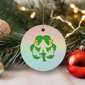 St Patricks Day Bigfoot Shamrock Ceramic Ornament Six Seven Meme TS12 1pc Pastel Print Your Wear