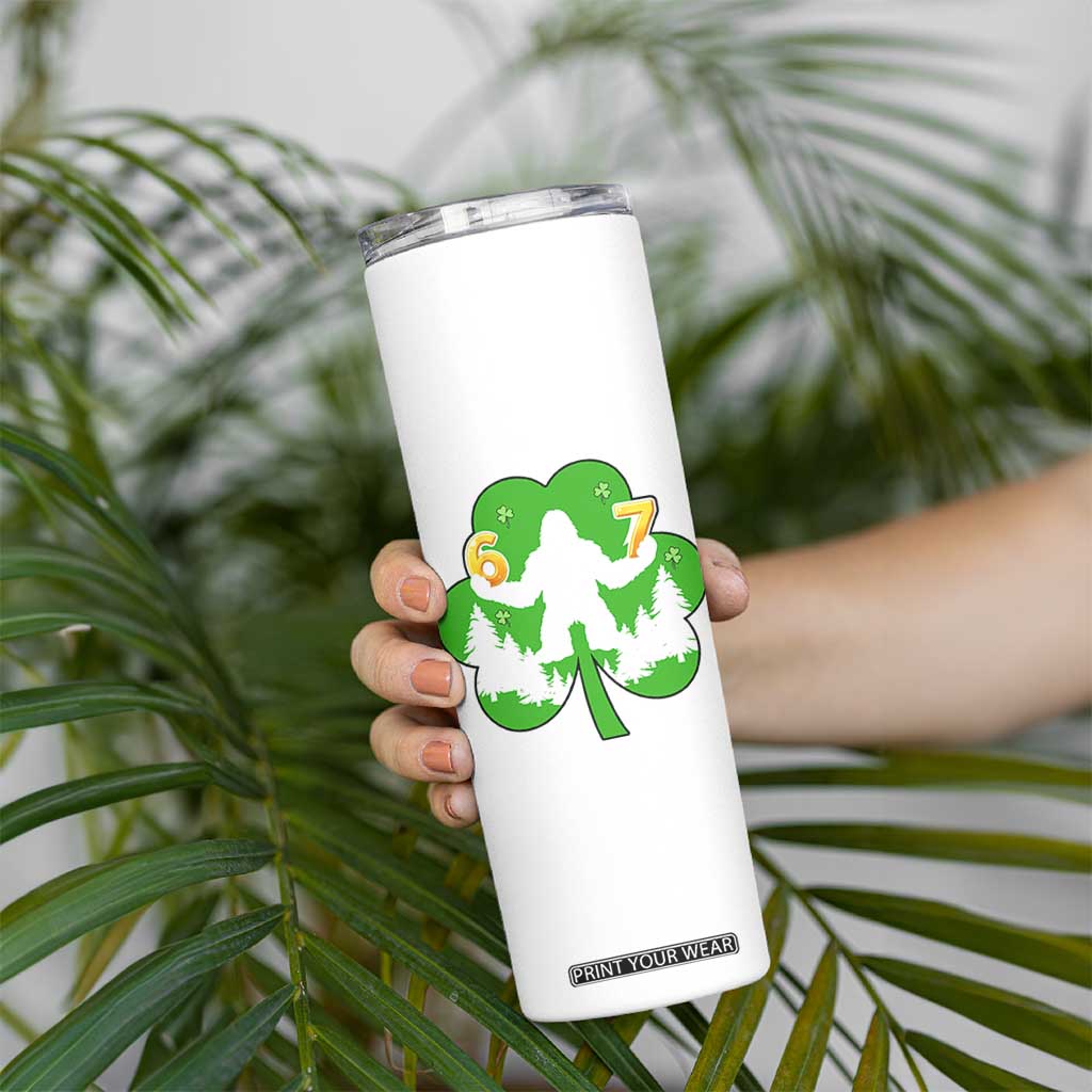 St Patricks Day Bigfoot Shamrock Skinny Tumbler Six Seven Meme TS12 Print Your Wear